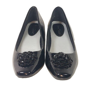 Torta Caliente Black Patent Leather Heels Beaded Size 8.5M Womens